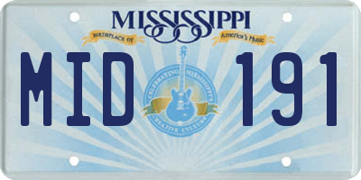 MS license plate MID191