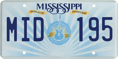 MS license plate MID195