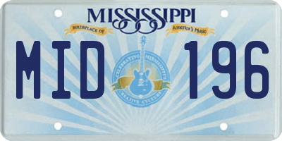 MS license plate MID196
