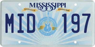 MS license plate MID197