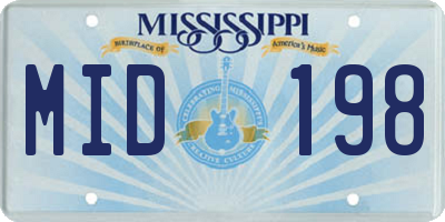 MS license plate MID198