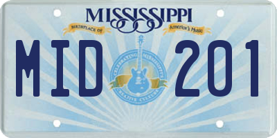 MS license plate MID201