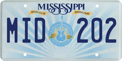 MS license plate MID202