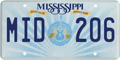 MS license plate MID206