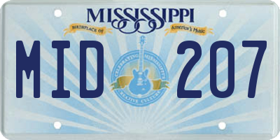 MS license plate MID207