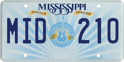 MS license plate MID210