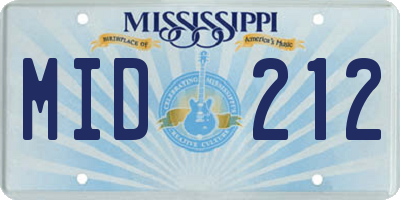 MS license plate MID212