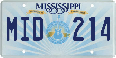MS license plate MID214