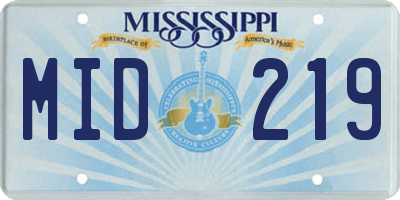 MS license plate MID219