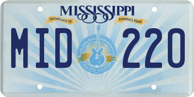 MS license plate MID220