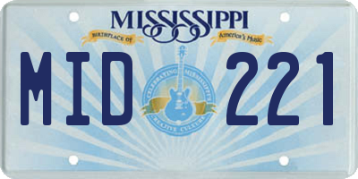 MS license plate MID221