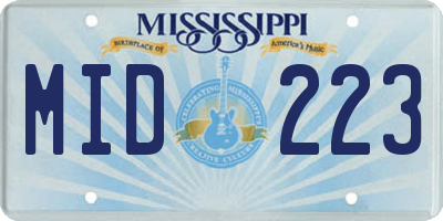 MS license plate MID223