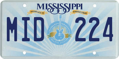MS license plate MID224