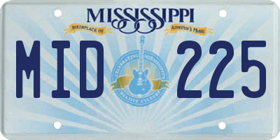 MS license plate MID225