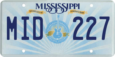 MS license plate MID227