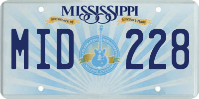 MS license plate MID228