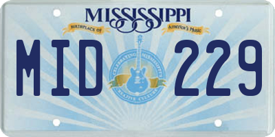 MS license plate MID229