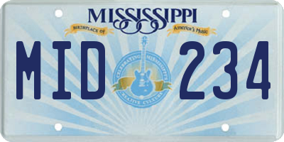 MS license plate MID234