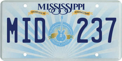 MS license plate MID237