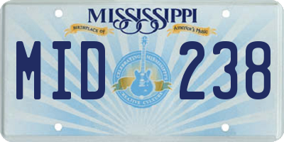 MS license plate MID238