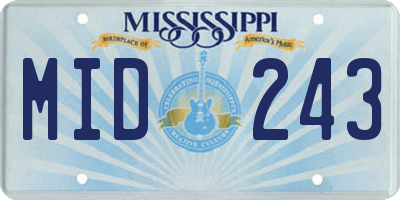 MS license plate MID243