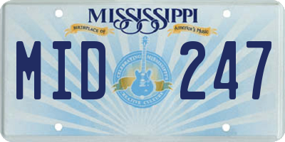 MS license plate MID247