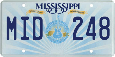 MS license plate MID248
