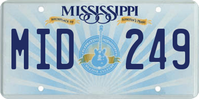 MS license plate MID249