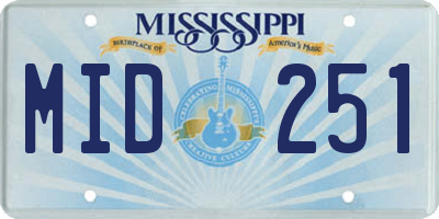 MS license plate MID251