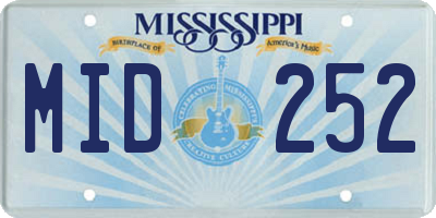 MS license plate MID252