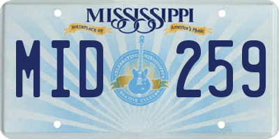 MS license plate MID259