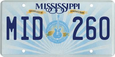 MS license plate MID260