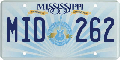 MS license plate MID262