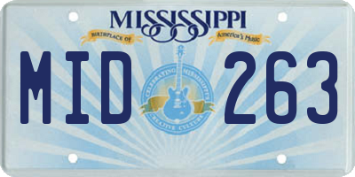 MS license plate MID263