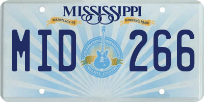 MS license plate MID266