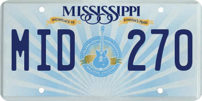 MS license plate MID270