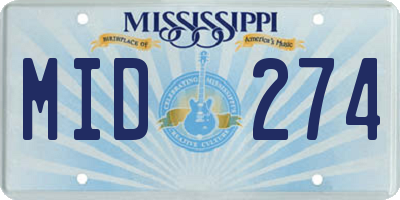 MS license plate MID274