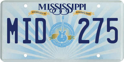 MS license plate MID275
