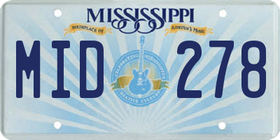 MS license plate MID278
