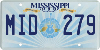MS license plate MID279