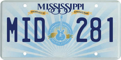 MS license plate MID281