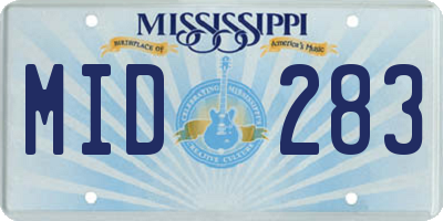 MS license plate MID283