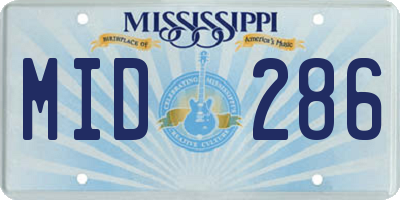 MS license plate MID286
