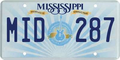 MS license plate MID287