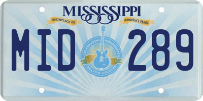 MS license plate MID289