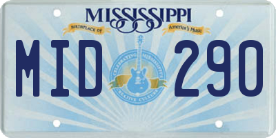 MS license plate MID290
