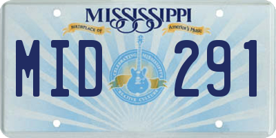 MS license plate MID291