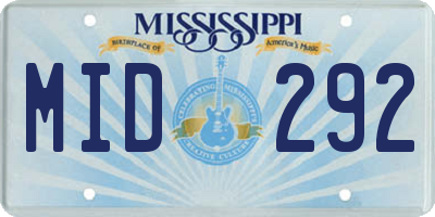 MS license plate MID292