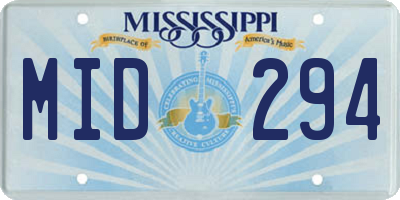 MS license plate MID294
