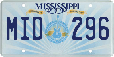 MS license plate MID296